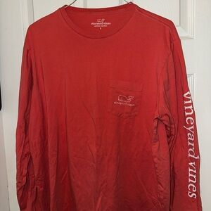Vineyard Vines Red Long Sleeve Tee